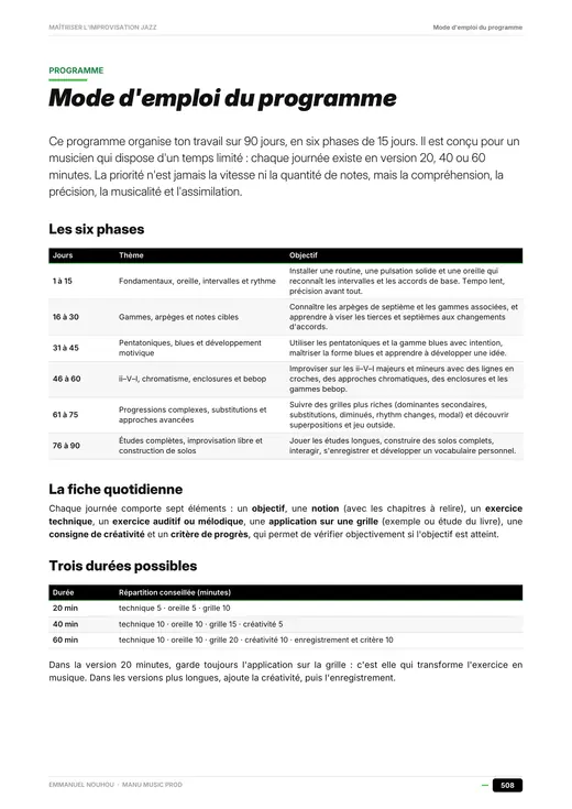 Page 508 du guide : Programme de 90 jours